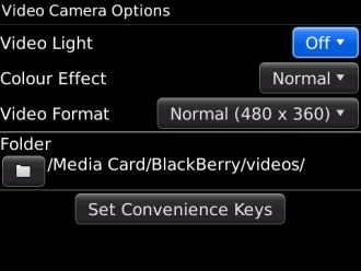 Blackberry Bold 9700 - Опции камеры