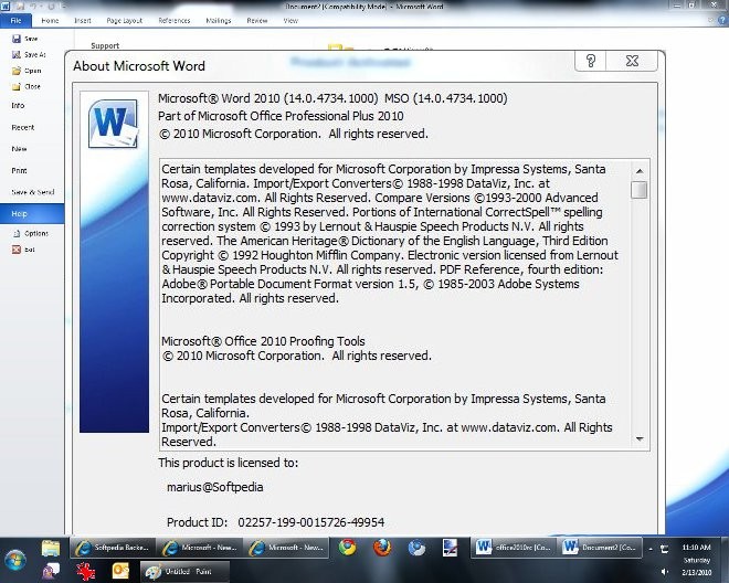 Office 2010 RC Build 14.0.4734.1000 - Word