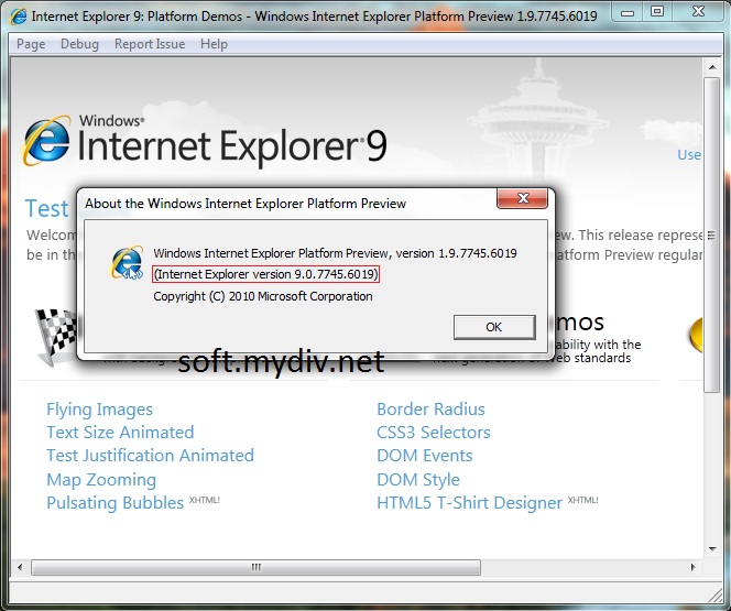 Internet Explorer 9 Platform Preview