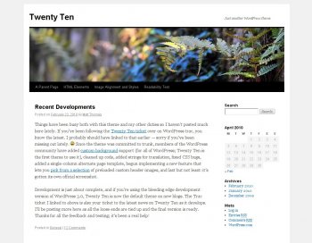 WordPress 3.0 тема Twenty Ten