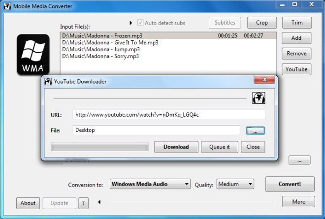 Mobile Media Converter - конвертирование мультимедиа в MP4, 3GP, MP3.