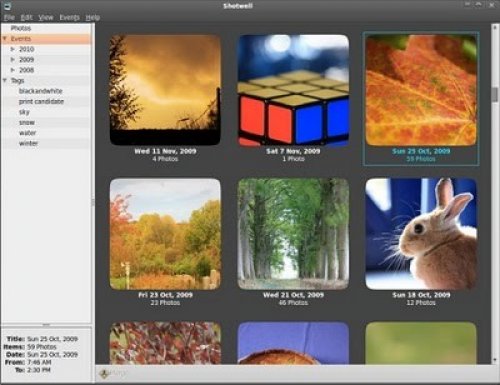 Приложение для работы с фото Shotwell Ubuntu 10.10