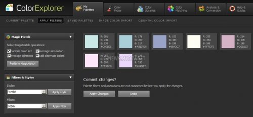 Работаем с палитрой Apply Filters на ColorExplorer