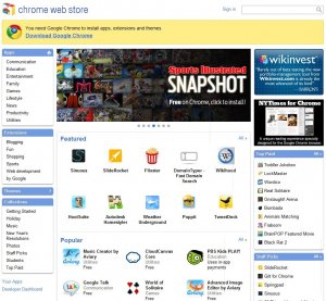 Главная страничка Chrome Web Store