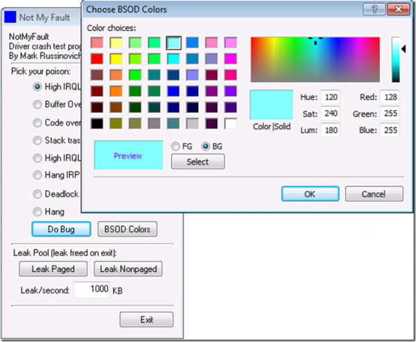 Поменяйте цвет «экрана смерти» в Windows