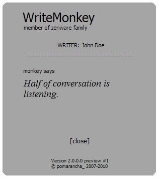 Заставка программы WriteMonkey